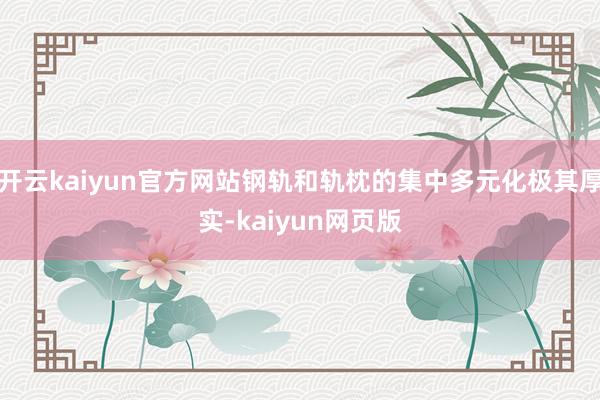 开云kaiyun官方网站钢轨和轨枕的集中多元化极其厚实-kaiyun网页版