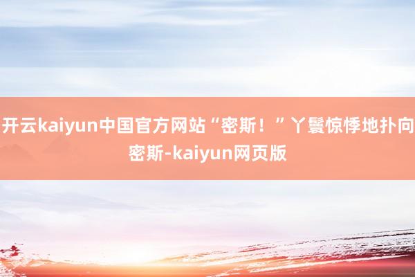 开云kaiyun中国官方网站“密斯！”丫鬟惊悸地扑向密斯-kaiyun网页版