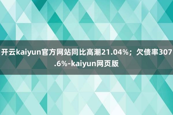 开云kaiyun官方网站同比高潮21.04%;欠债率307.6%-kaiyun网页版
