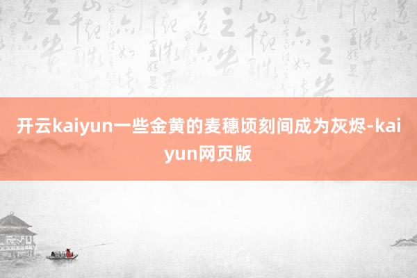 开云kaiyun一些金黄的麦穗顷刻间成为灰烬-kaiyun网页版